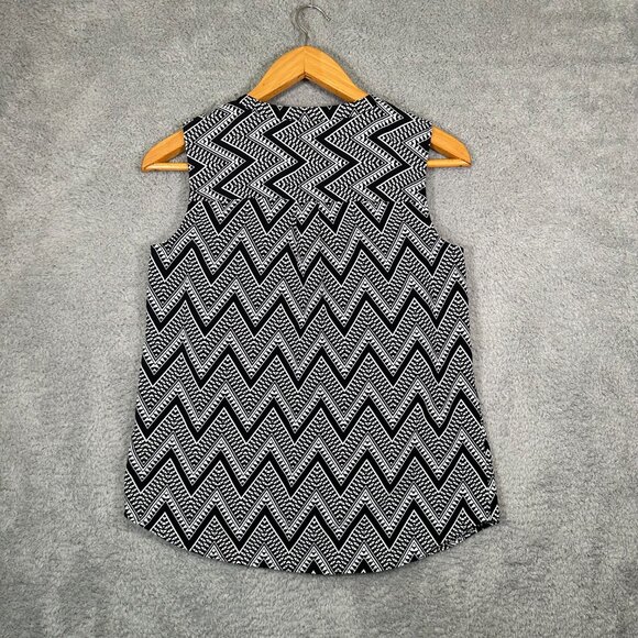 Talbots Black & White Button Down Blouse - Picture 2 of 10